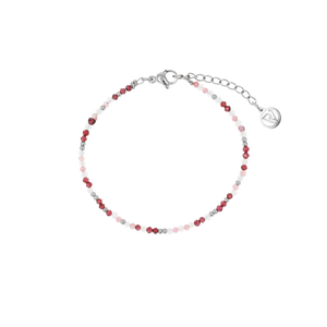 Gemstone Beaded Bracelet Garnet & Pink Tourmaline